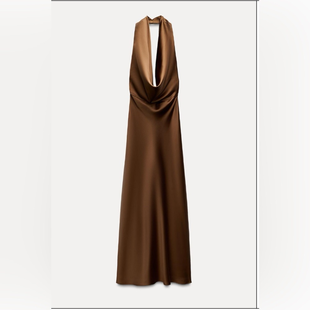 Open Back Satin effect midi dress